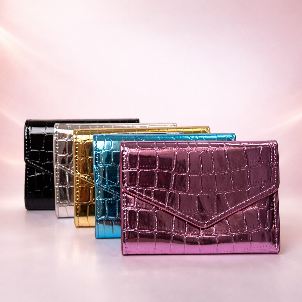Givana glossy queen wallet with sleek design, shiny finish, and multiple card slots, ideal for stylish organization.