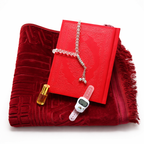 Red Islamic gift box by Givana featuring traditional design and secure lid, ideal for special occasions and religious gifts.