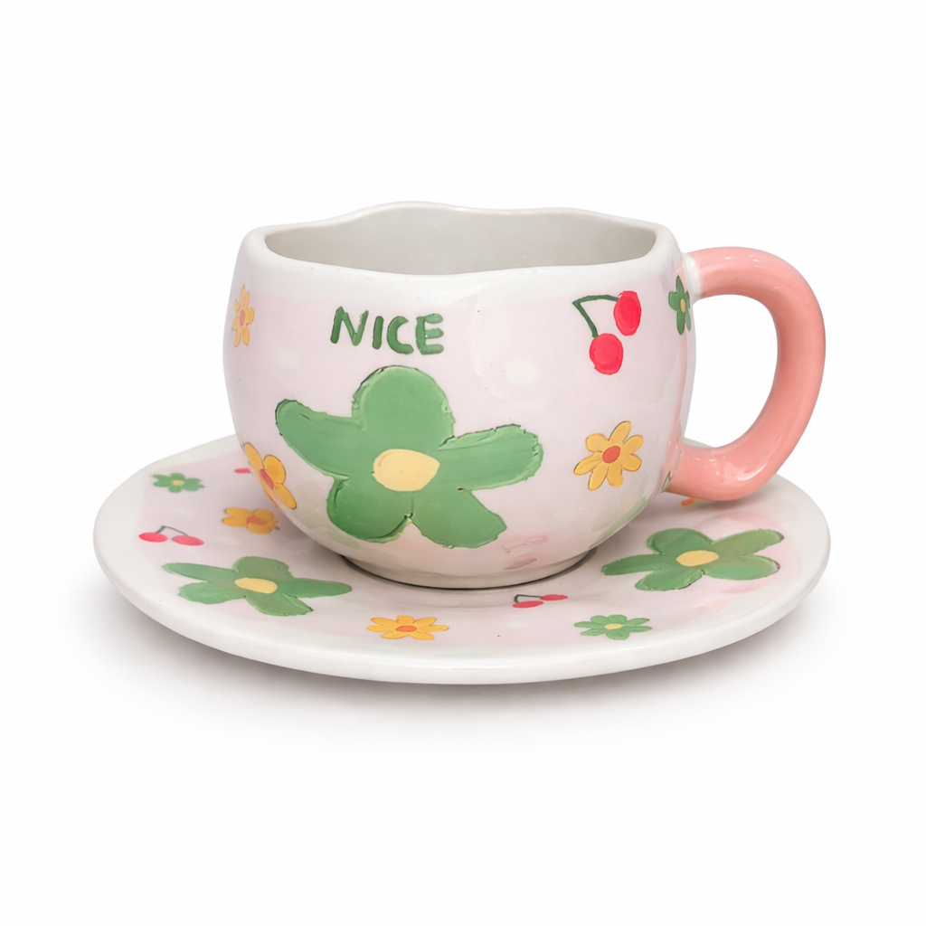 Givana SHEIN Cup & Saucer mug with a smooth ceramic finish and elegant design, perfect for enjoying hot beverages.