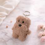 Givana puppy keychain in white and brown with adorable dog design, perfect for keys or bags.