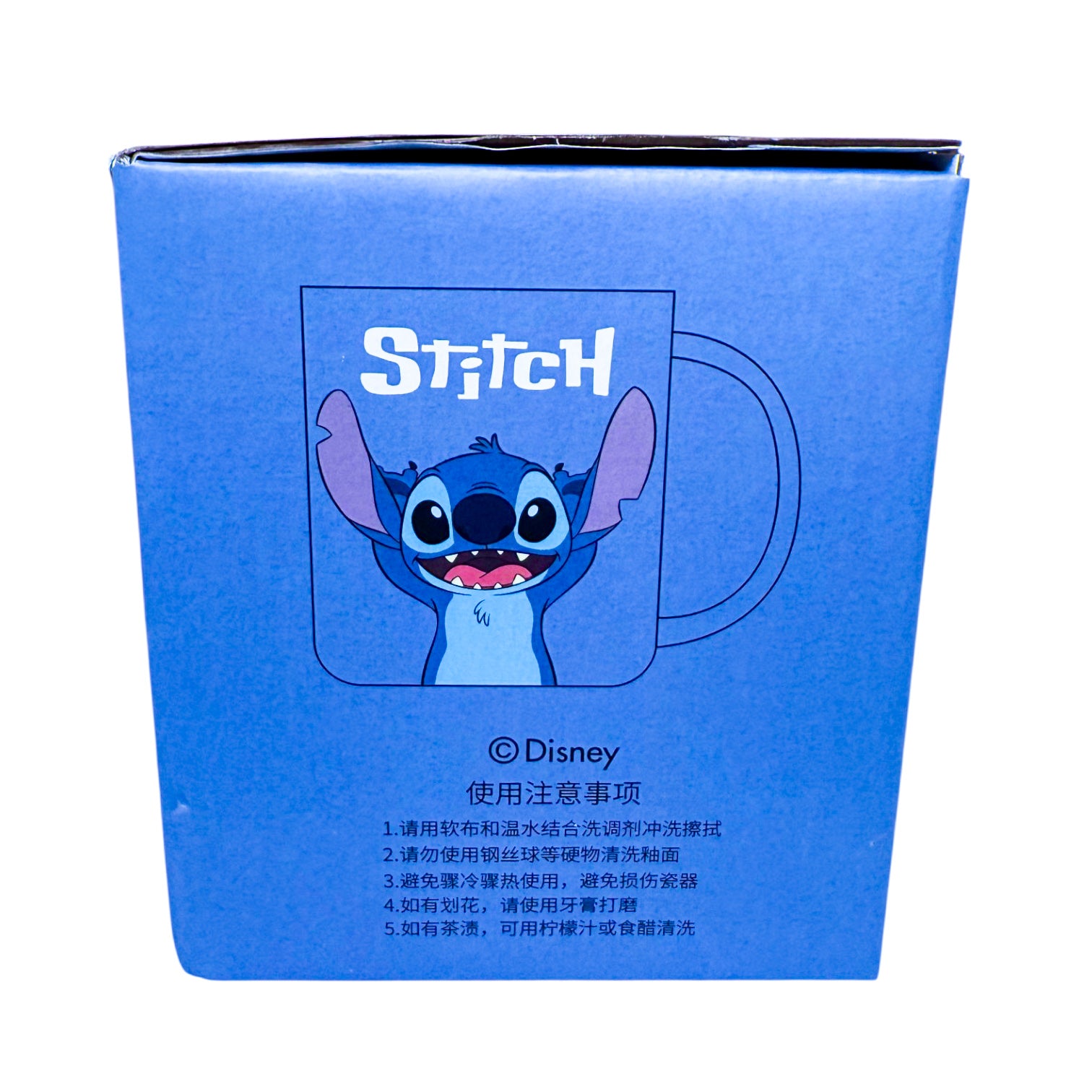 Funny Stitch ceramic mug by Givana featuring a colorful Stitch character design on a white ceramic coffee cup.