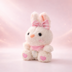 Cute baby bunny plush toy from Givana's Baby Bunny Bliss collection, featuring soft fur and adorable details.