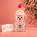 Cute Bear Strawberry Tumbler with Straw
