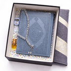 Blue Islamic gift box by Givana with intricate patterns, featuring a sturdy lid and elegant design for special occasions.