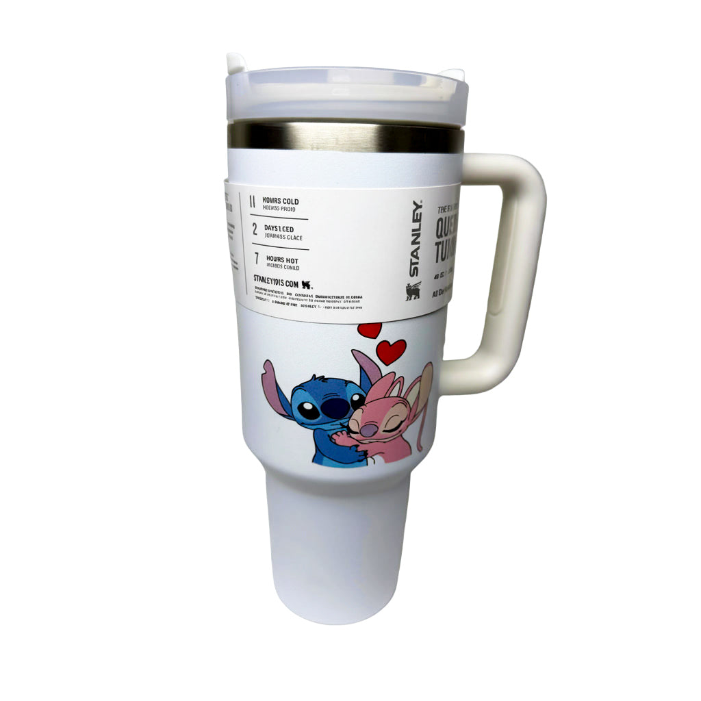 Pink Stitch & Angel Deluxe gift box by Givana, featuring decorative packaging with plush Stitch and Angel characters.