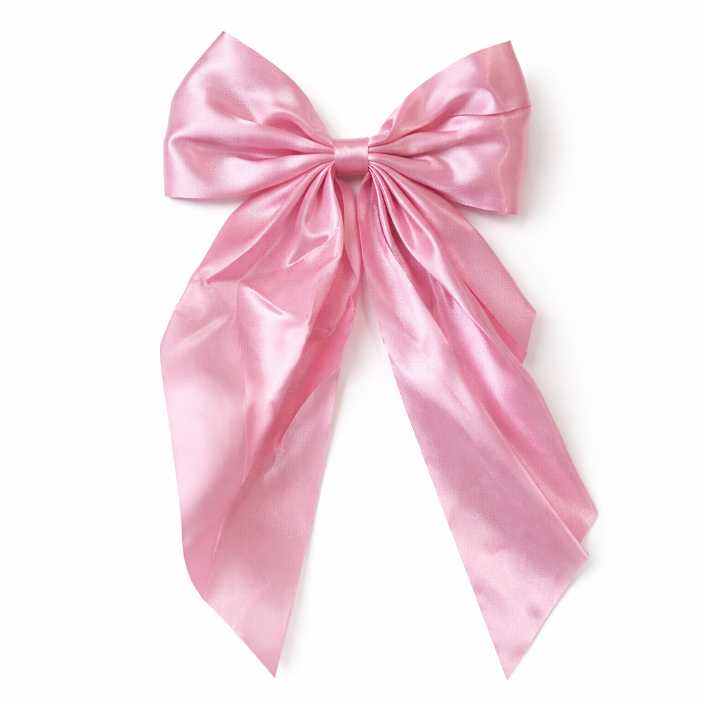 Elegant satin silk hair bow clip by Givana featuring a soft, shiny fabric bow accessory for hair styling.