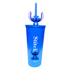 Stitch & Angel stainless steel tumbler with 3D character straw by Givana, featuring colorful cartoon character designs and a durable construction.