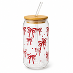 Bow Iced Coffee Glass Cup 🎀✨