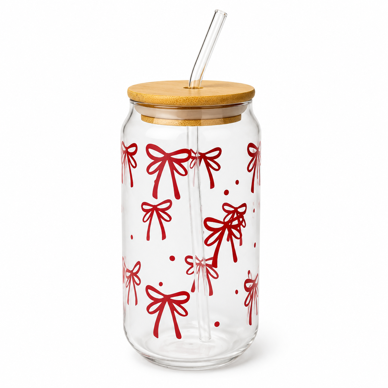 Bow Iced Coffee Glass Cup 🎀✨