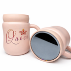 King & Queen couple mugs set by Givana showcasing elegant designs for romantic coffee moments.