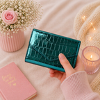 Givana Glossy Queen Wallet with a sleek, shiny finish and compact design, featuring multiple card slots and a secure closure.