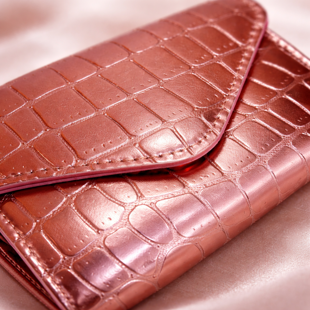 Givana Croco Chic Magnetic Wallet by SHEIN in six colors, featuring a textured croc pattern and compact wallet design.