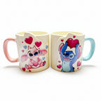 Givana Stitch & Angel Couples mug set featuring two ceramic mugs with stitched and angel designs for couples.