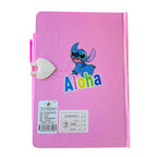 Givana Stitch "Aloha Secrets" secret diary with lock and pen, featuring colorful Stitch character illustration and secure closure.