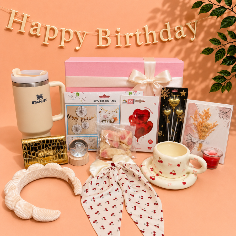Cherry Red Birthday Gift Box | ✨ (12 Gifts Inside)✨