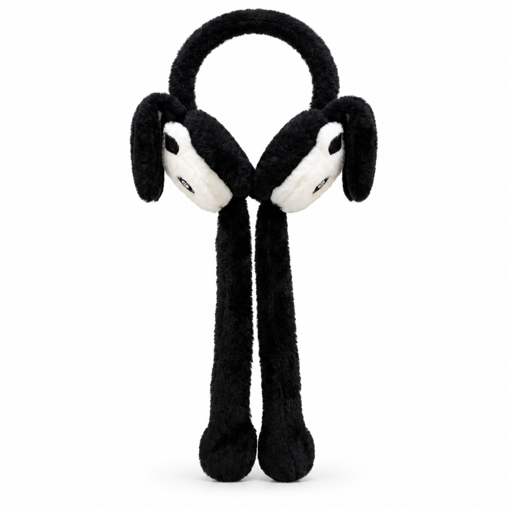 Panda Moving Ears Plush Earmuffs