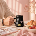 Black Mr. Mirror Lid Mug by Givana featuring a sleek design and a matching lid, perfect for stylish coffee or tea enjoyment.