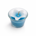 Givana Bloom Glow Mini Candle in six colors, featuring a small decorative candle with floral design and soft glow.