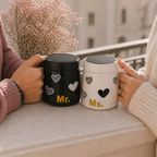 Givana Better Together mirror lid set for mugs, limited edition, with matching decorative lids and handles on a white background.