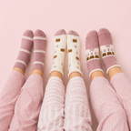 Givana Cutie Vibes Socks with five colorful design options, featuring playful patterns and vibrant colors on soft fabric.