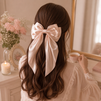 Elegant Double-Layer Silk Satin Ribbon Hair Bow