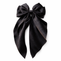 Elegant double-layer silk satin ribbon hair bow by Givana, featuring a stylish and soft finish for versatile hair accessories.