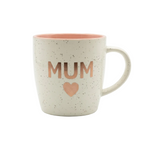 Givana MUM ceramic mug with a smooth white finish and printed "MUM" text, perfect for coffee or tea.