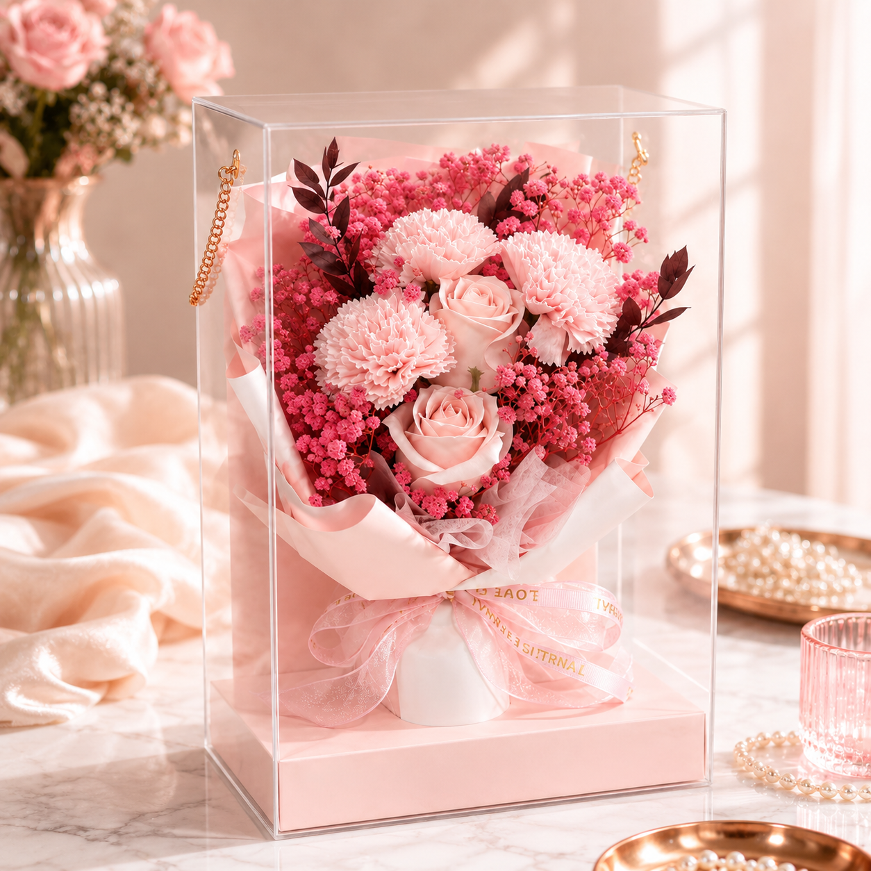 Blush Pink Luxury Bloom Bag🌸