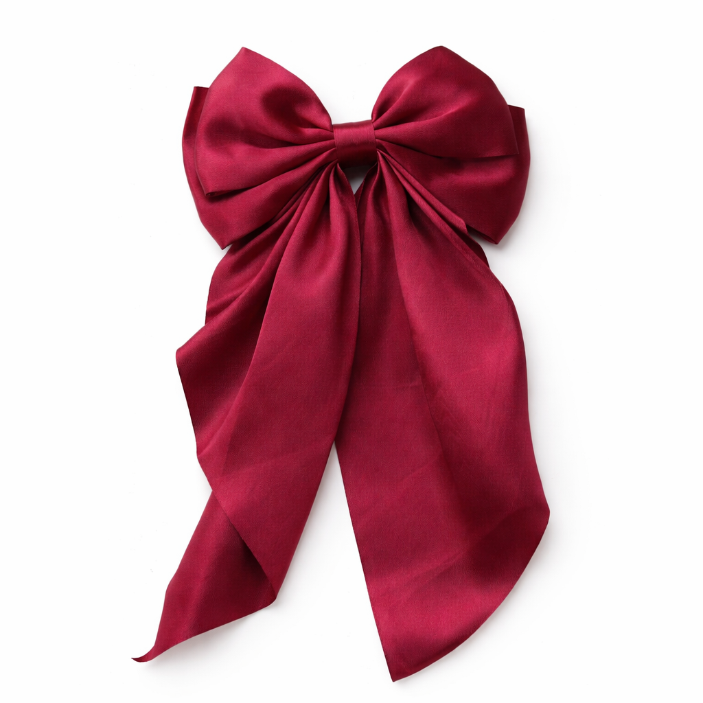 Givana elegant double-layer silk satin ribbon hair bow with a stylish, soft, and shiny finish for hair accessories.