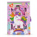 A5 Unicorn Secret Diary with Lock by Givana featuring a colorful unicorn illustration on the cover.