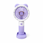 Bear Breeze Mini Fan with LED Light – 3 Speed Levels 💜✨