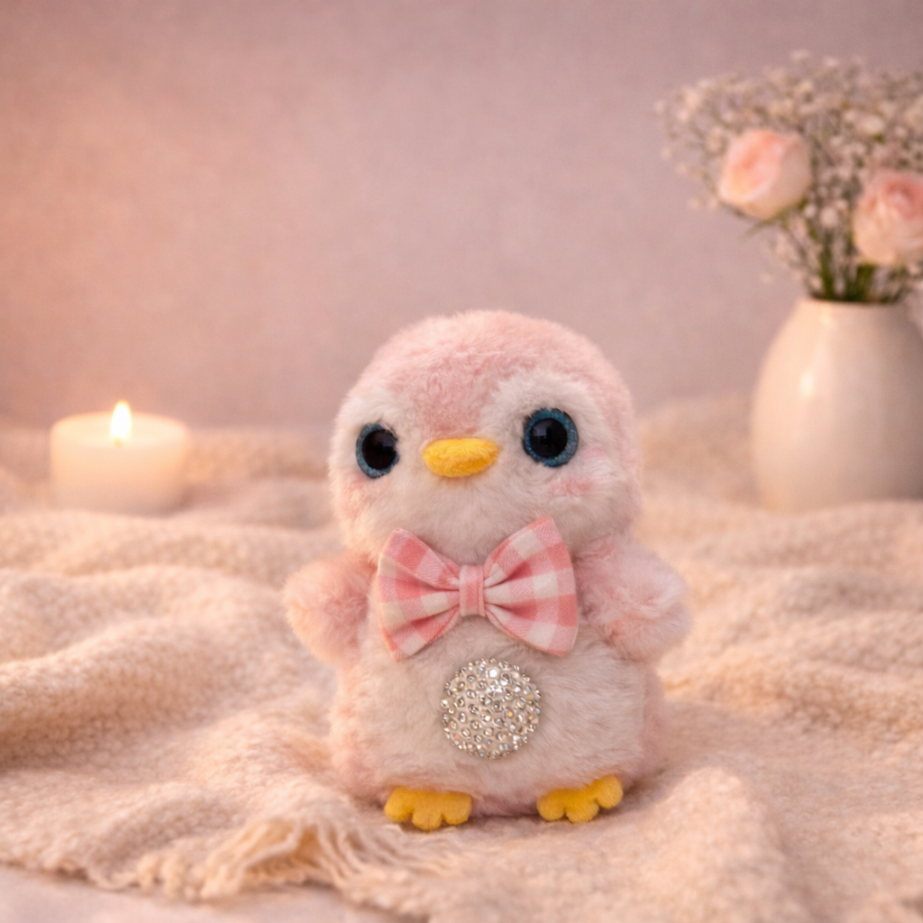 Givana Cuddle Penguin Squad plush toys in four adorable colors, featuring soft fabric and cute penguin designs.