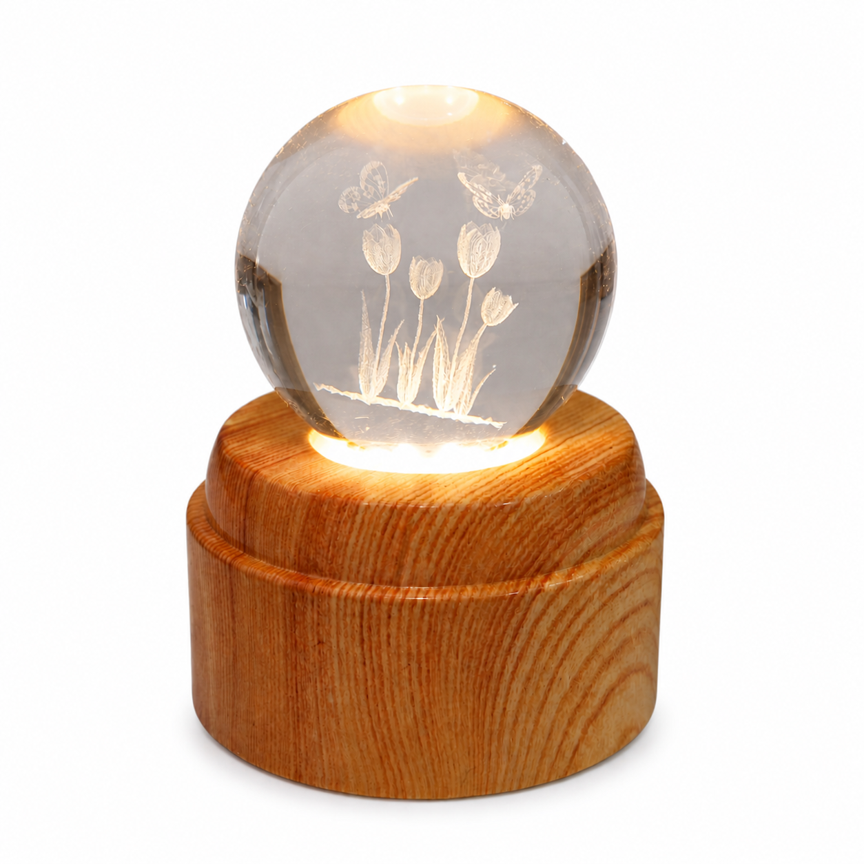 Forever Bloom Glow – Rotating Crystal Lamp (Large Size) 🌸✨
