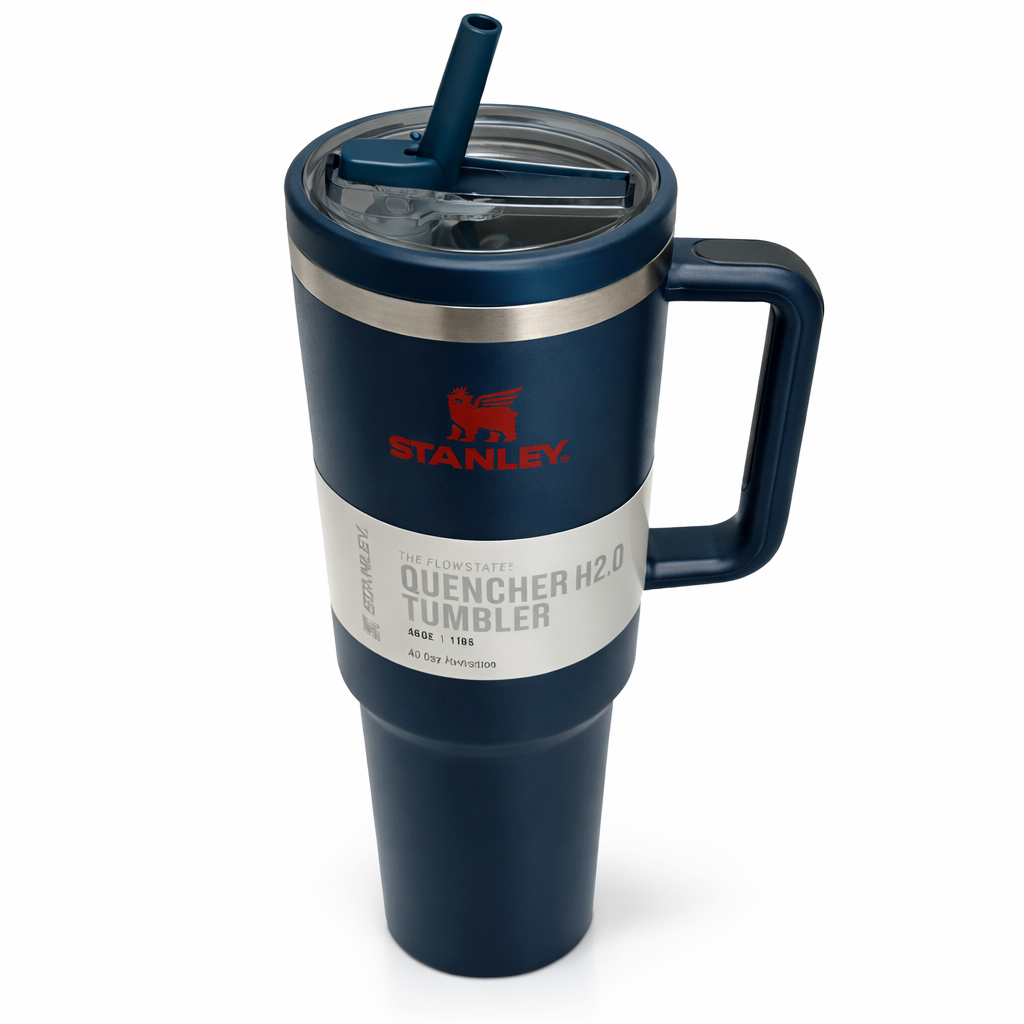 Givana Stanley Navy Elite No-Spill Mug with leakproof lid, durable navy blue tumbler for hot and cold beverages