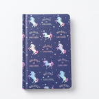 Givana Unicorn notebook A6 with colorful unicorn illustration on the cover, compact size ideal for note-taking and journaling.