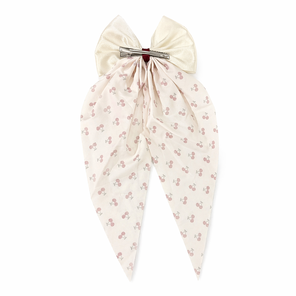 Cherry Babe Clip-On Bow by Givana in four colors, featuring a cute cherry design with a bow clip on a neutral background.