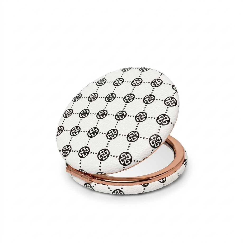Givana luxury double-sided pocket mirror with decorative floral design, compact and stylish for everyday use.