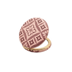 Givana luxury double-sided pocket mirror with ornate decorative design, open to show two reflective mirror surfaces inside.