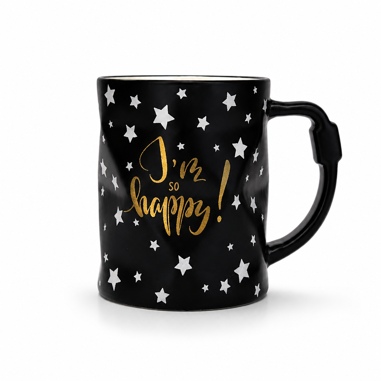 Starlight Happiness Cup 🖤 — Feel the joy in every sip ✨