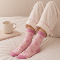 Pink Bow Cozy Socks 🎀