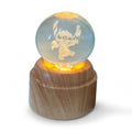 Rotating Stitch Holding Ice Cream Crystal Ball Night Light