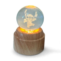 Rotating Stitch Holding Ice Cream Crystal Ball Night Light