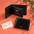 Montblanc Black Crocodile Embossed Bifold Wallet