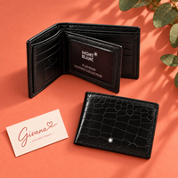 Montblanc Black Crocodile Embossed Bifold Wallet
