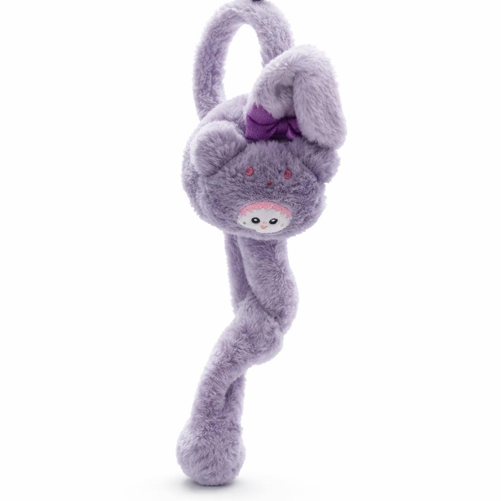 Givana cute character earmuffs with colorful design, plush fabric, and cartoon face for cozy winter wear and playful style.