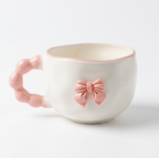 Givana aesthetic 3D ribbon ceramic mug with colorful ribbon design, perfect for coffee or tea.