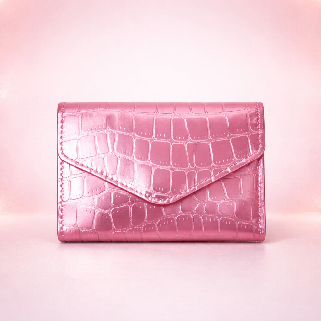 Givana Croco Chic magnetic wallet by SHEIN in a stylish croc-embossed design with colorful options, featuring a sleek compact style.