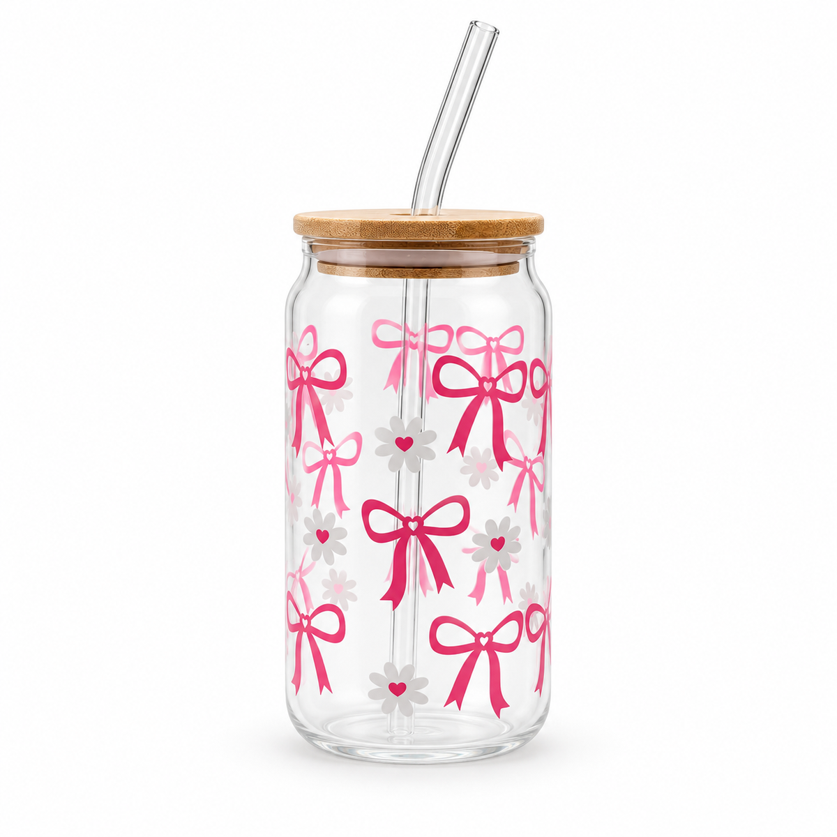 Bow Iced Coffee Glass Cup 🎀✨Available in 2 Colors