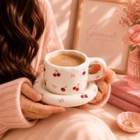 Cherry Bow Mug & Plate Set 🍒🎀