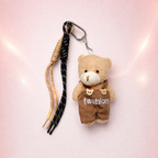 Givana Teddy Style keychain featuring a plush teddy bear design in cozy fashion vibe with brown and beige tones.